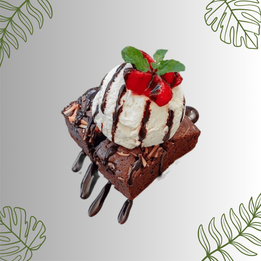 brownie con helado