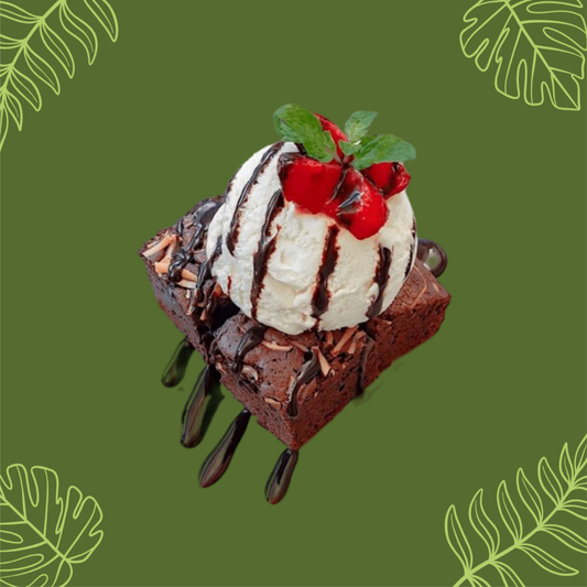 brownie con helado